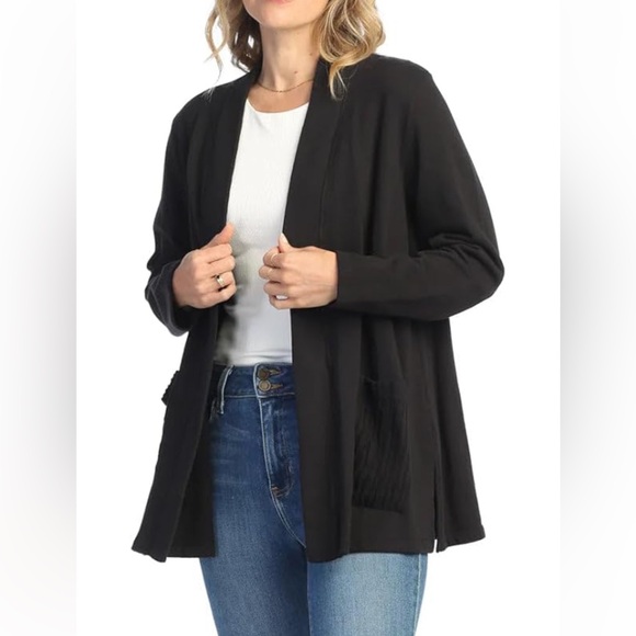 Jess & Jane Sweaters - Jess & Jane sweatshirt cardigan black casual comfortable open front size large